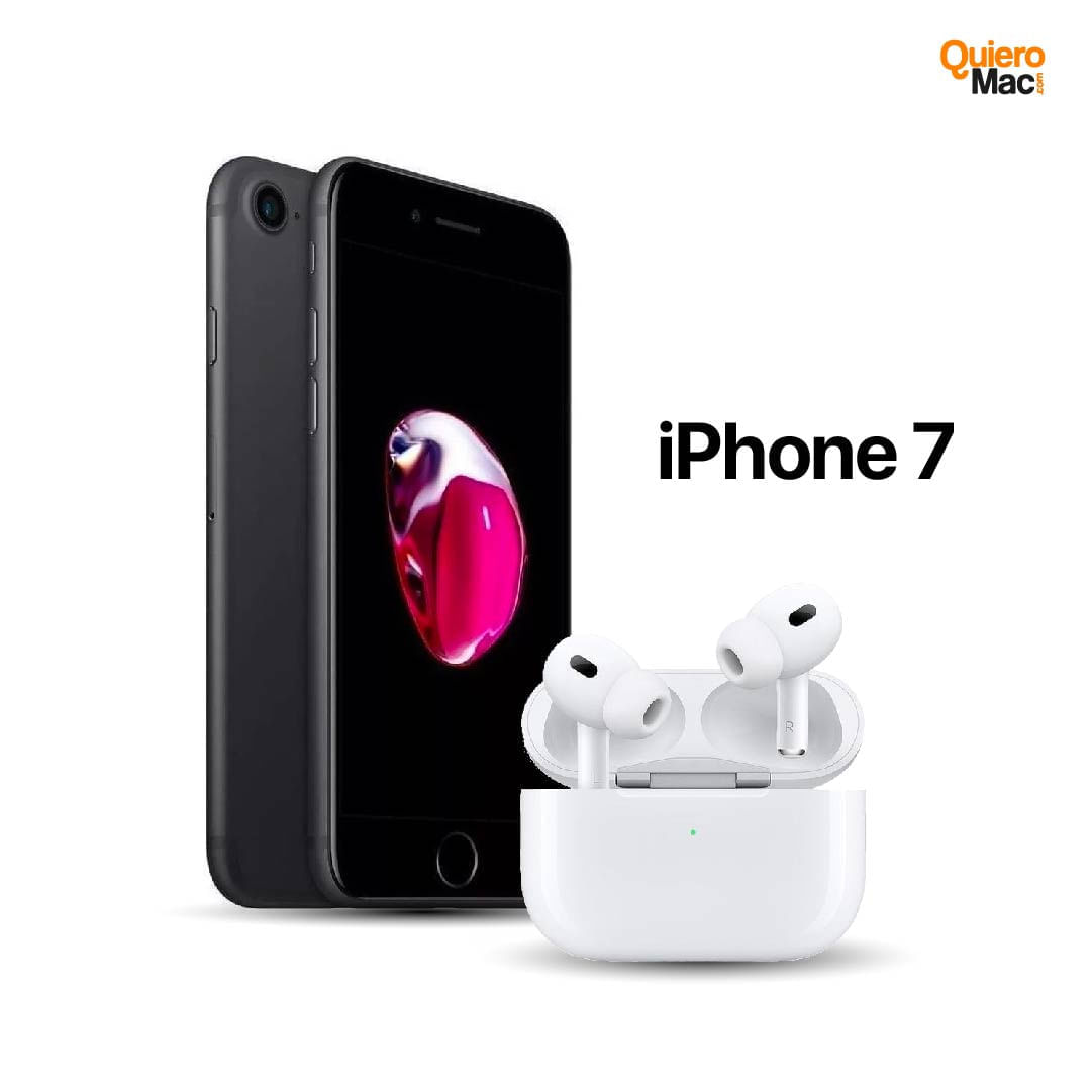 Celular Reacondicionado iPhone 7 32Gb Negro Brillante + AirPods Pro 2  Genericos