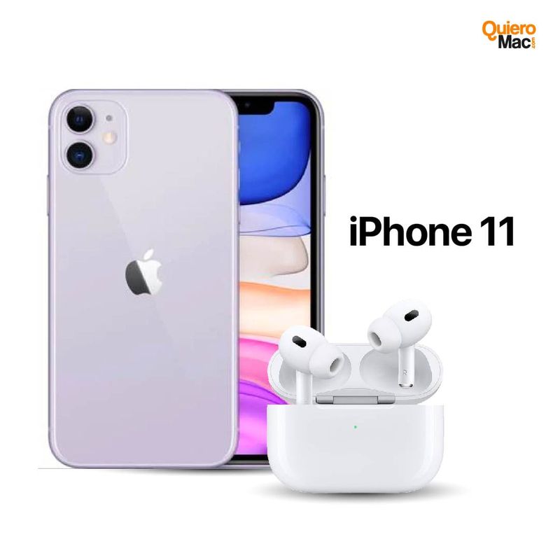 Celular Reacondicionadoi Phone 11 128Gb Morado AirPods Pro 2