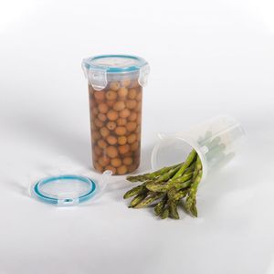 Recipiente PlasticoCuadrado Con Rejilla Para Jamon O Queso Classic 1.2L  transparente