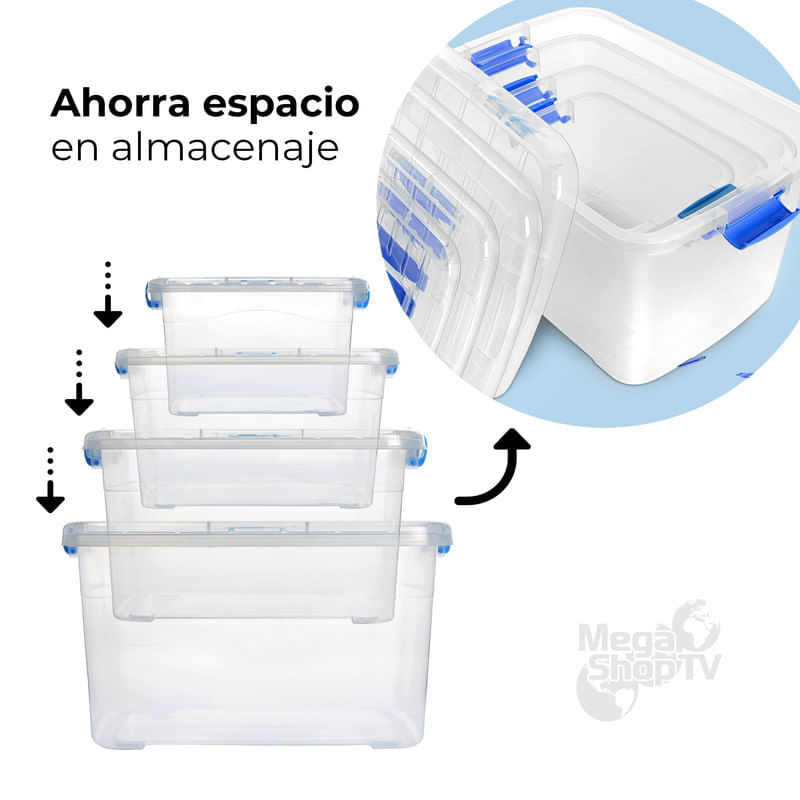 Caja organizadora modular azul 4 piezas