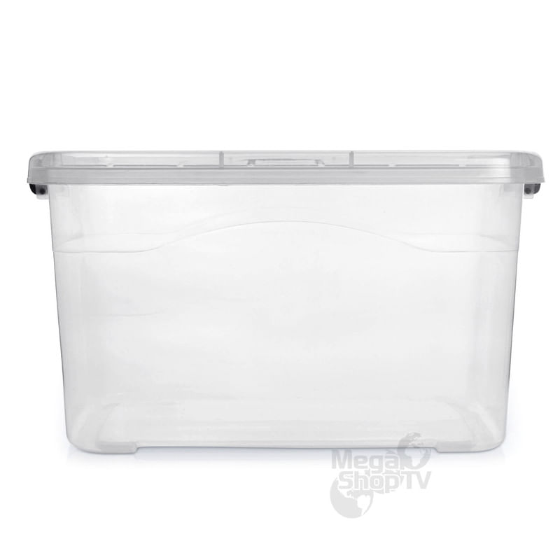 Caja organizadora plastica transparente Extra grande y tapa 27L