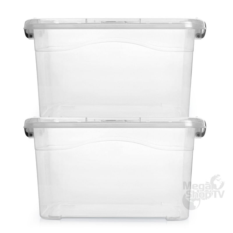 Set X6 Cajas Organizadoras Ropa Cocina Baño 10 Litros Clear