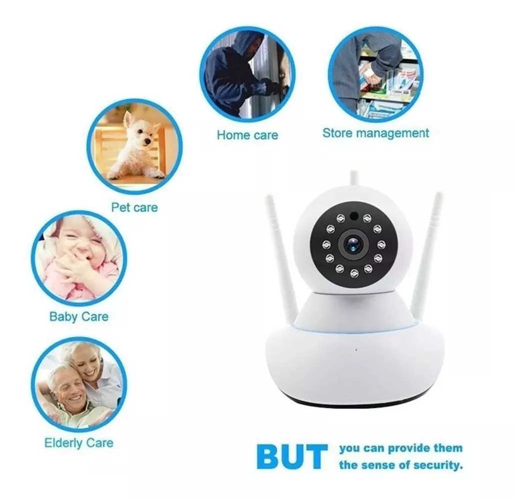 Cámara de seguridad Irfora Cámara inalámbrica de seguridad para el hogar  1080P, cámara IP robótica, cámara de vigilancia WiFi, monitor de bebé para  soporte para bebés/mascotas, vista de 360˚, visión n Irfora