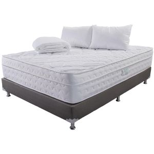 Combo cama Tarima negra + colchón 120 x 190 cm + almohada