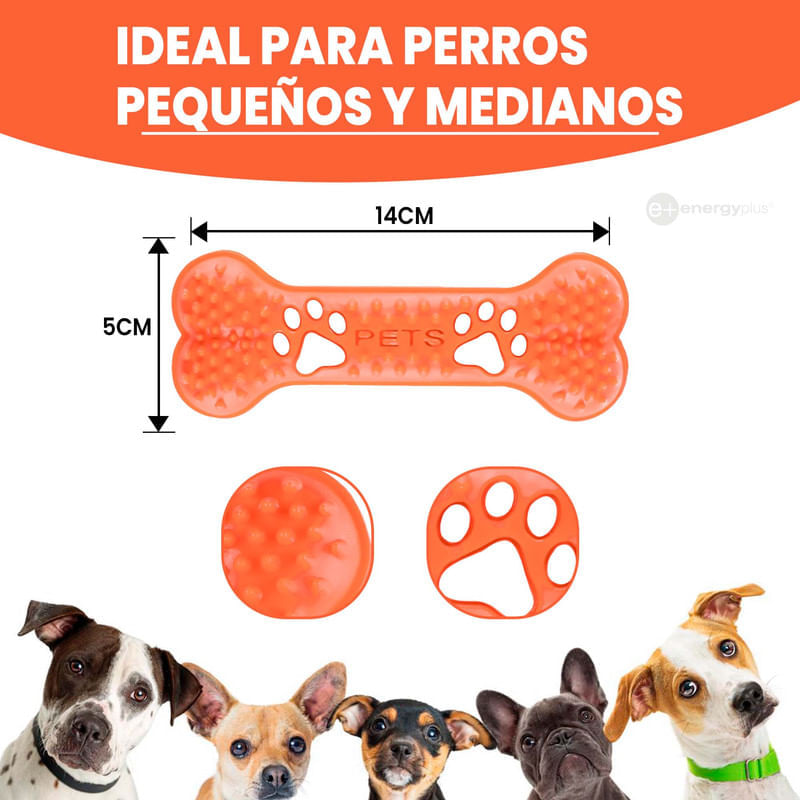 4 Juguetes Mordedor Dental Hueso Goma para Perros Medianos