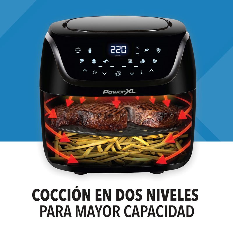 Freidora De Aire PowerXL Digital Cocción En 2 Niveles, 3.8L