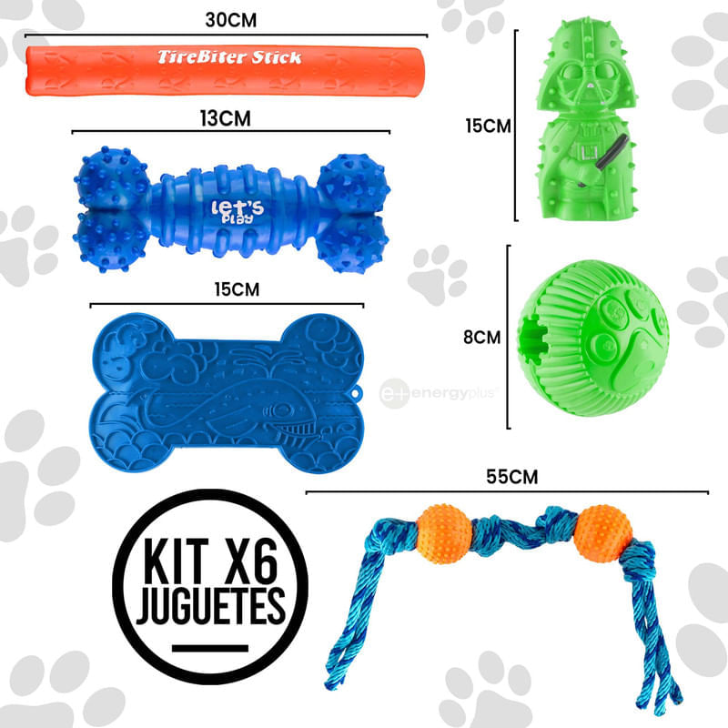 Kit X6 Juguetes para Perros Medianos: Diversión Asegurada