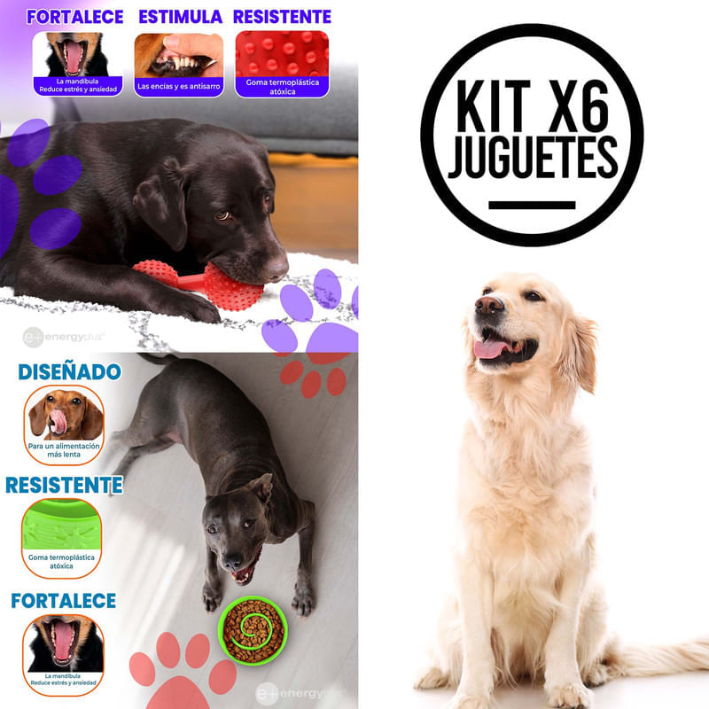 Kit X6 Juguetes para Perros Medianos: Diversión Asegurada