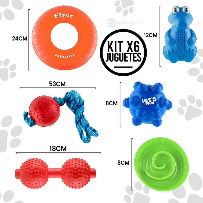 Kit X6 Juguetes para Perros Medianos: Diversión Asegurada