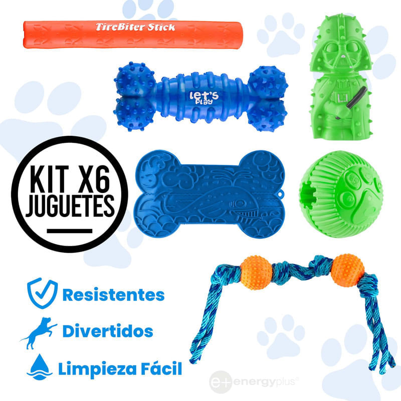 Kit X6 Juguetes para Perros Medianos: Diversión Asegurada