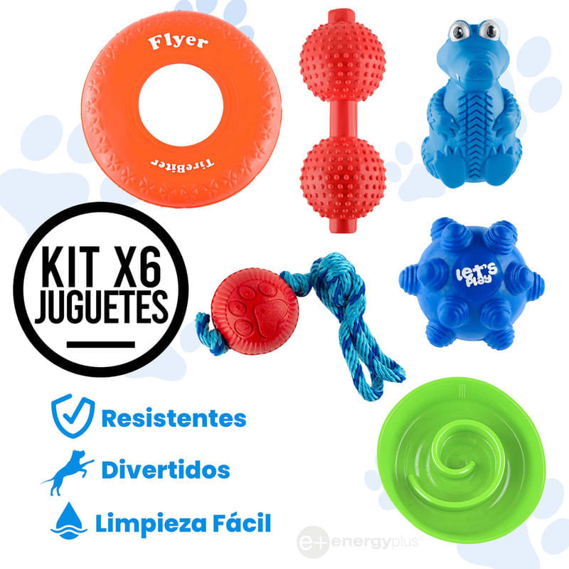 Kit X6 Juguetes para Perros Medianos: Diversión Asegurada