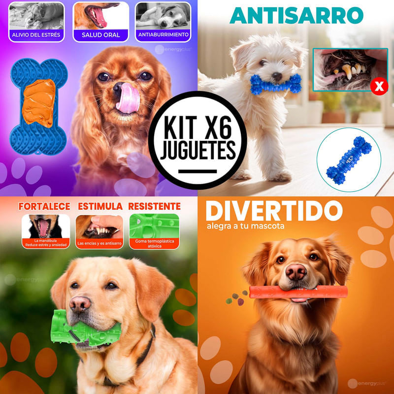 Kit X6 Juguetes para Perros Medianos: Diversión Asegurada