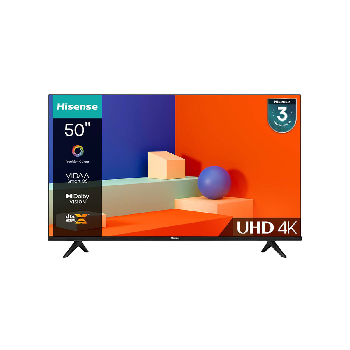 Televisor Hisense 50 (127cm) UHD 4K Smart Tv Negro 50A6K