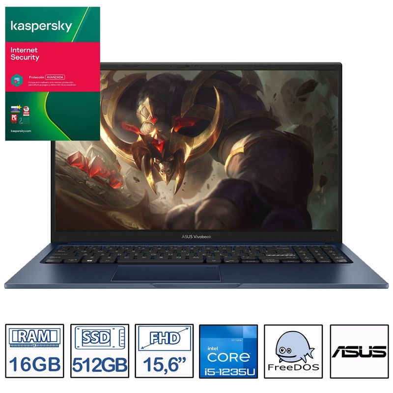 Computador Portátil ASUS Vivobook 15.6 Pulgadas X1504ZA - Intel Core i5 -  RAM 16GB - Disco SSD 512GB - Azul