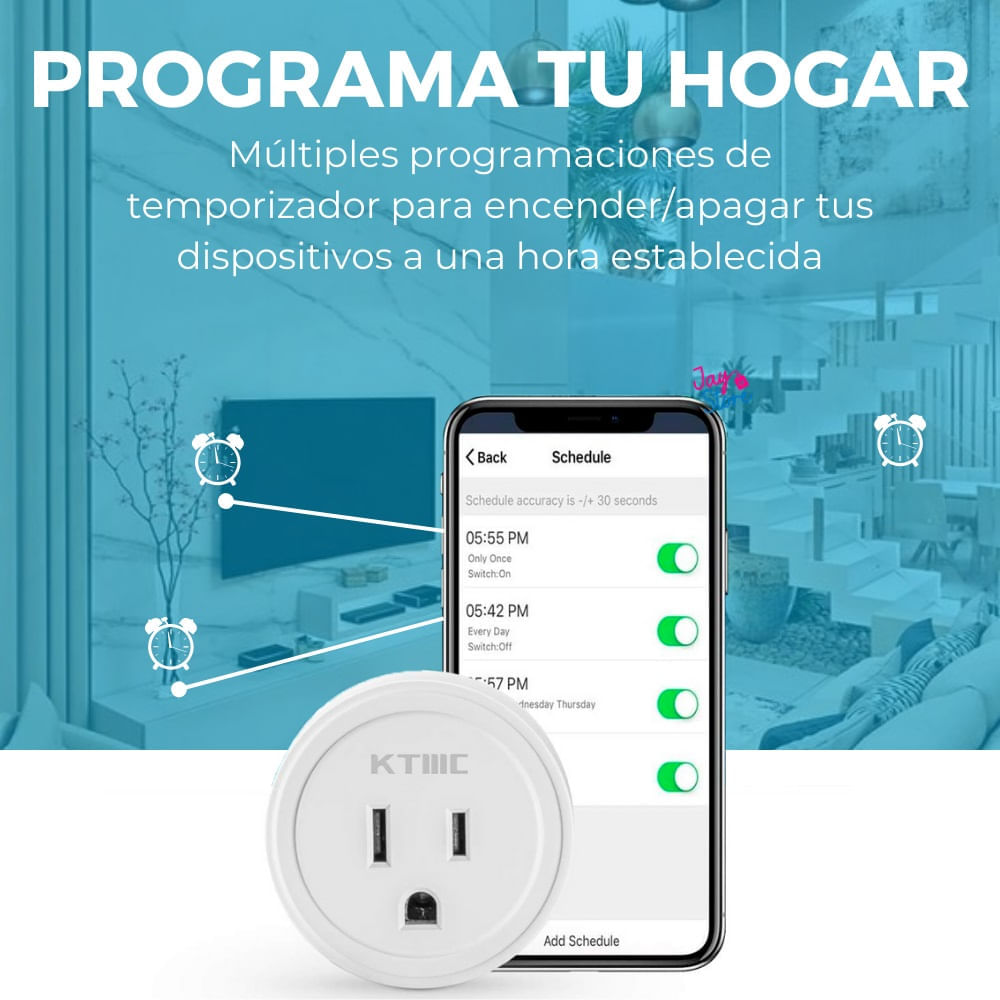 Tomacorriente Inteligente Smart Wifi compatible con Google y Alexa  MADTRONIX