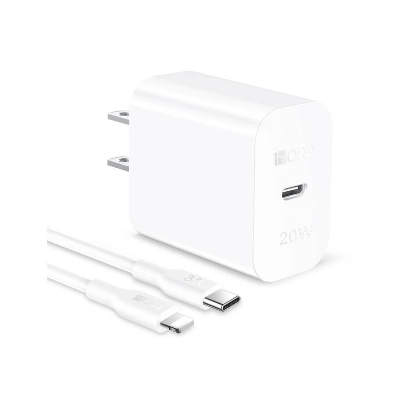 GENERICO Cargador Usb C 20W Compatible con iPhone XR Blanco Sin Cable