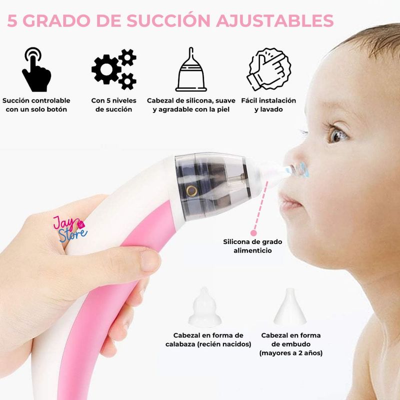 Aspirador nasal eléctrico para bebés, succionador eléctrico de mocos para  bebés, limpiador de mocos CACAGOO Limpiador de mocos