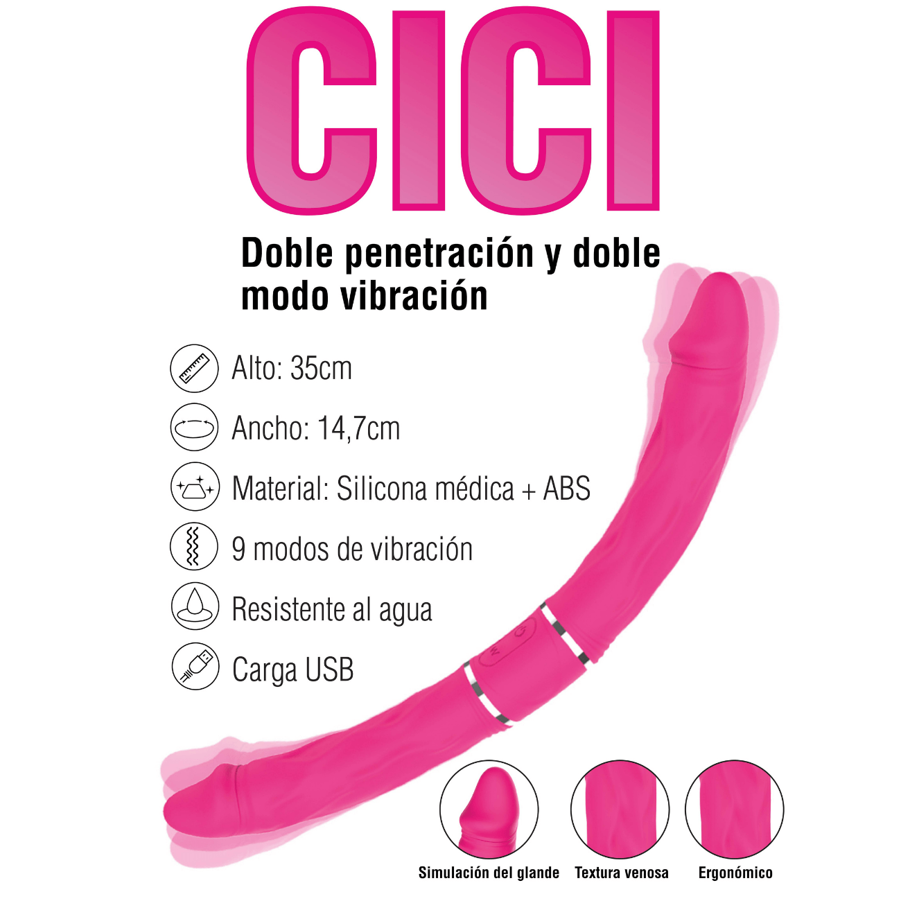 Vibrador Doble Penetración Cici Shande