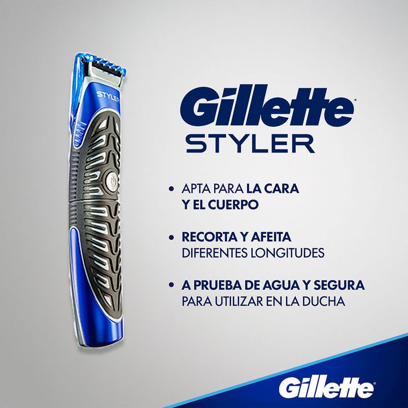 Afeitadora Eléctrica Gillette Styler + Cartucho para Afeitar la Barba y  Cuerpo x 3 und