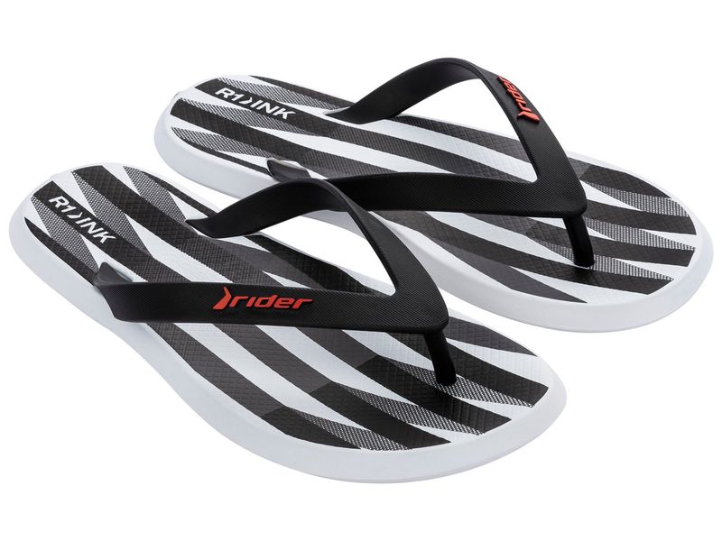 CHANCLAS HOMBRE MARCA RIDER COLOR BLANCO NEGRO