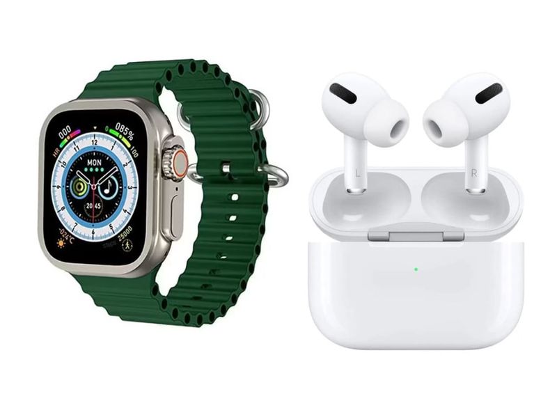 Reloj Inteligente Smart Watch S8 Ultra Color Verde Audifonos Genericos