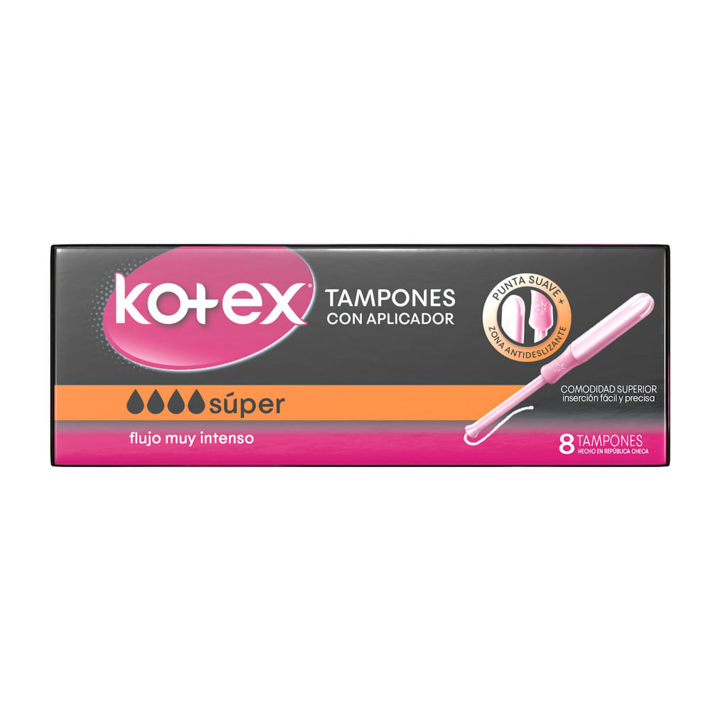 TAMPONES KOTEX APLICADOR SUPER - Pide tus domicilios de farmacia y  drogueria de manera rapida y segura. Contamos con cobertura nacional  incluyendo las ...