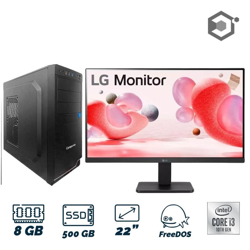 Computador De Escritorio Compumax Intel Core i3 10100 SSD 500GB 8GB RAM ...