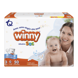 PAÑAL WINNY SEC ETAPA 3/G + TOALLITAS