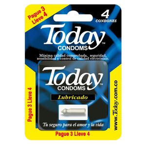 OFERTA PRESERVATIVO TODAY LUBRICADO PAGUE 3 LLEVE 4
