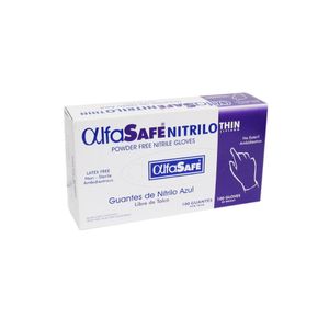GUANTE NITRILO AZUL THIN ALFASAFE ( L ) X 100 UND