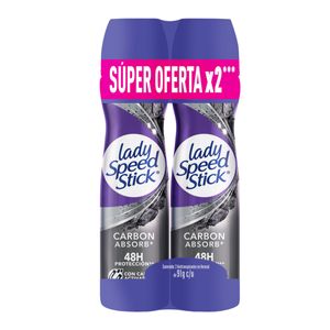 DESODORANTE LADY SPEED STICK CARBON ABSORB X 2 UND