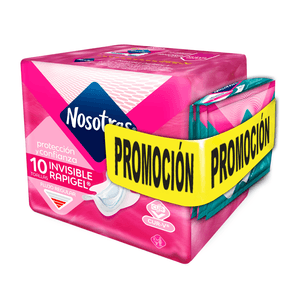 TOALLAS NOSOTRAS INVISIBLE RAPIGEL X 10 UND GRATIS OBSEQUIO