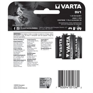 PILA VARTA ALKALINA 9V REF 492_P
