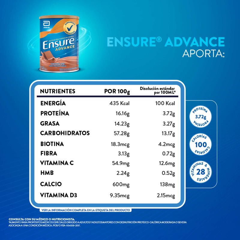 ENSURE ADVANCE CHOCOLATE POLVO_A