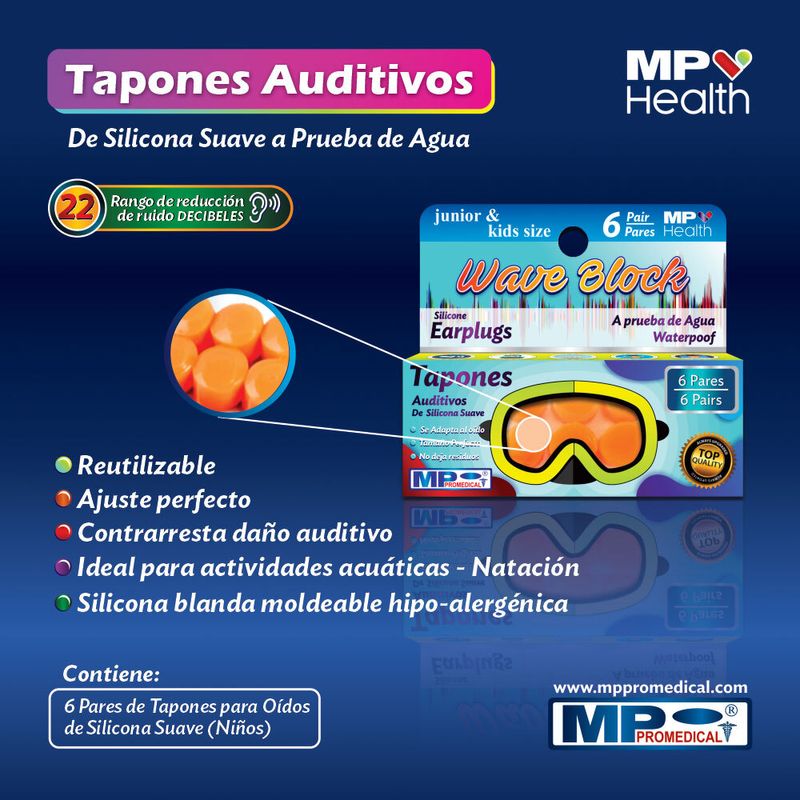 TAPONES PARA OIDO  NÑOS 6 PARE_P