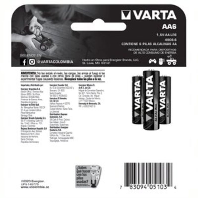 PILA VARTA ALCALINA  AA P-E_L