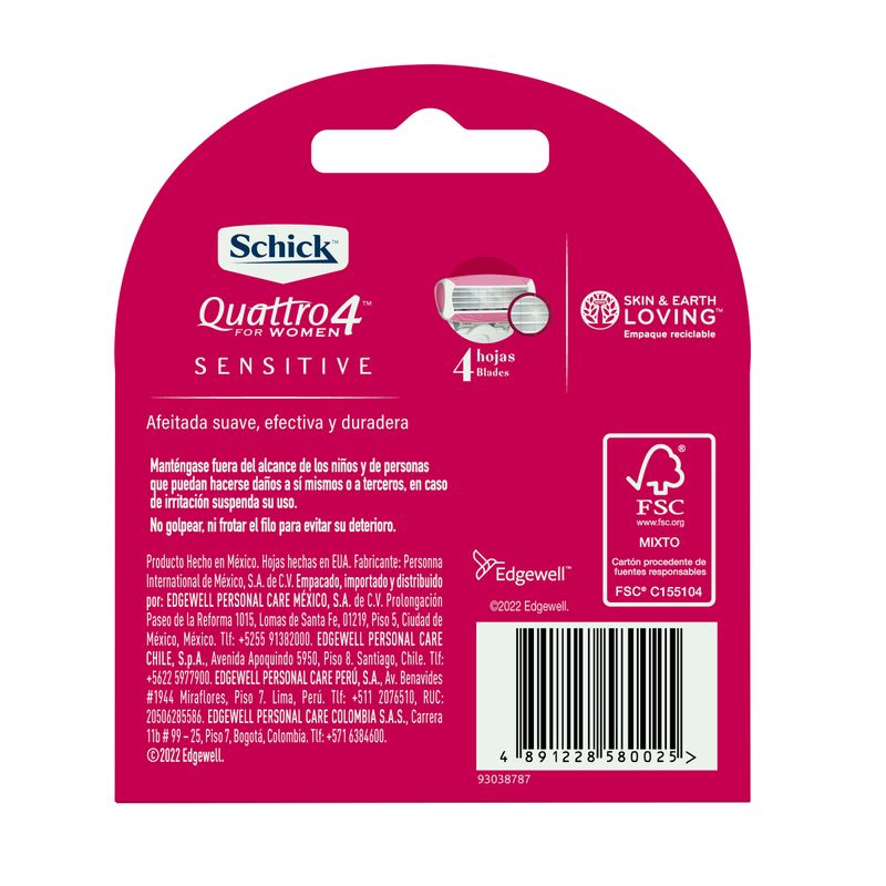 REPUESTO SCHICK QUATTRO WOMEN_P