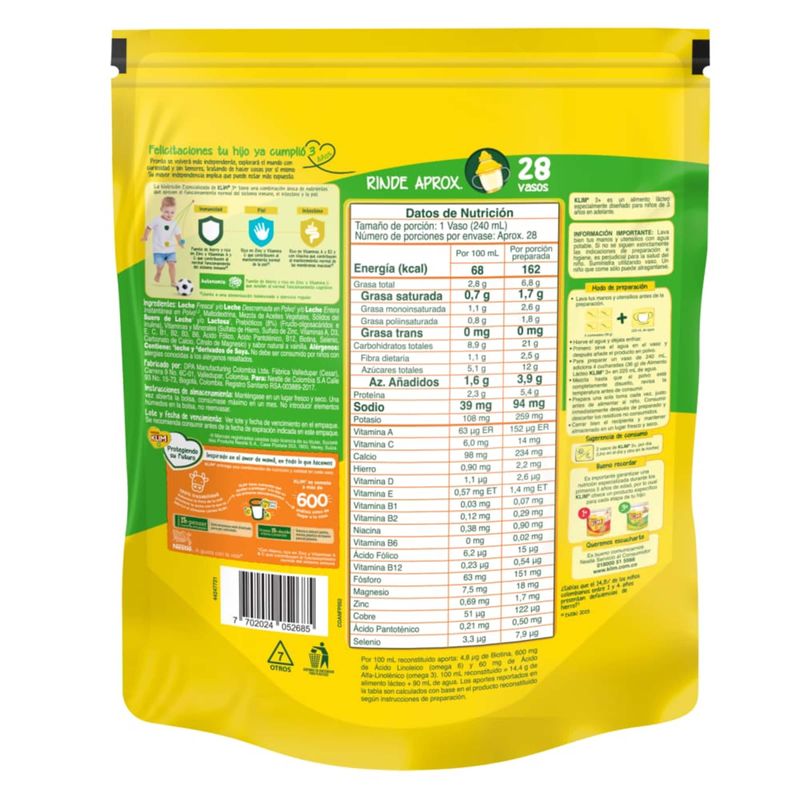 ALIMENTO LACTEO KLIM 3 -_P
