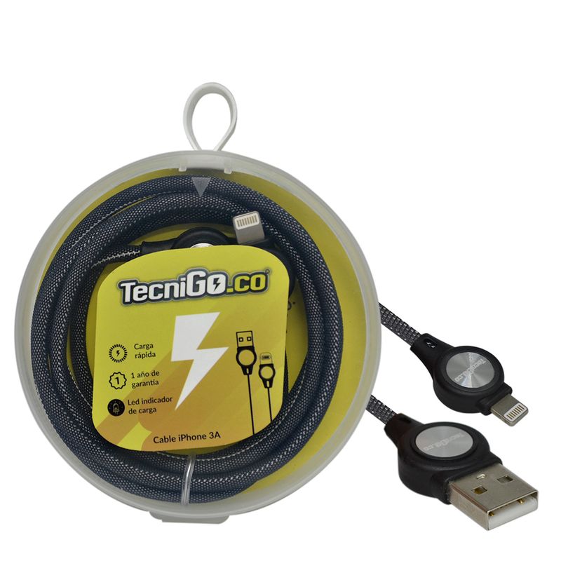 CABLE IPHONE 3A CARGA RAPIDA P_F