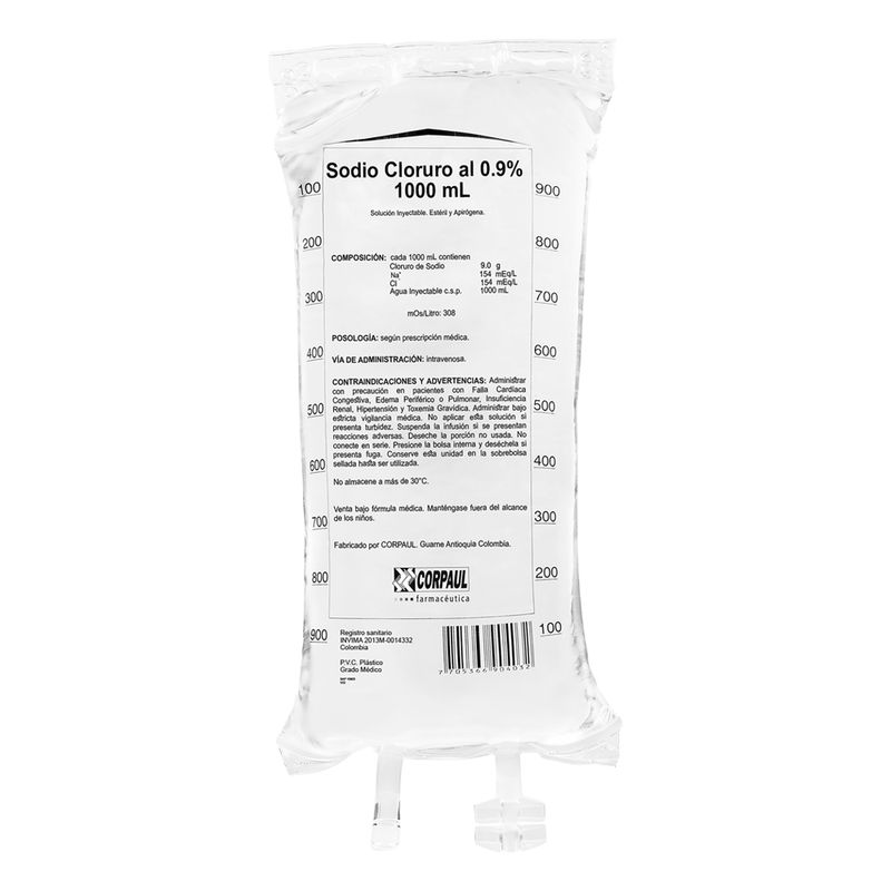 SODIO CLORURO 1000ML PVC_F
