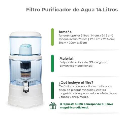 Filtro Purificador de Agua 14L –