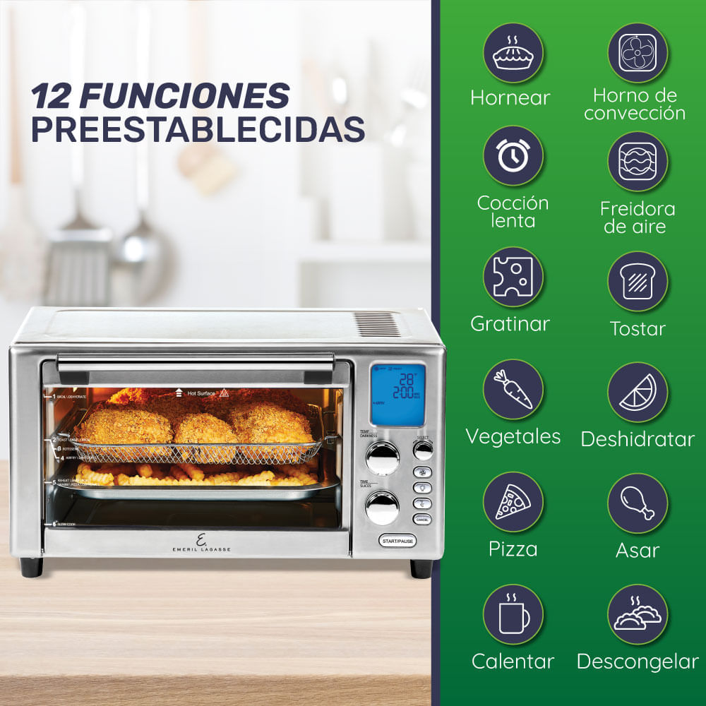 horno digital multifunción emeril power air fryer 360