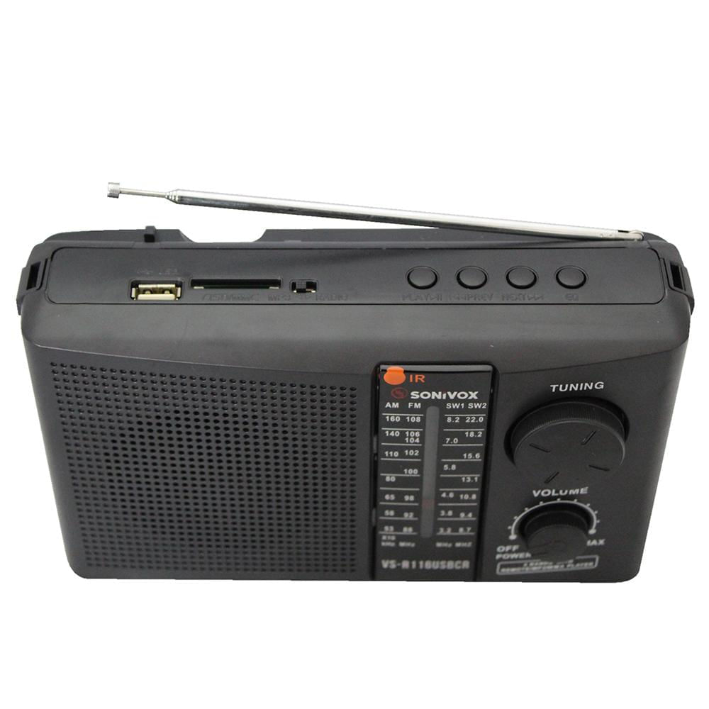 Radio portátil AM FM SW con altavoz Bluetooth, pantalla LCD, ajuste de  tiempo, baterías recargables o D o enchufe de CA en pared, altavoz grande