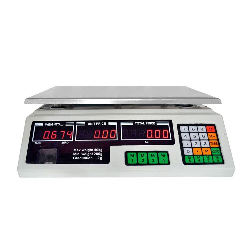 GENERICO Balanza cocina pesa digital gramera 7 kilos-blanco