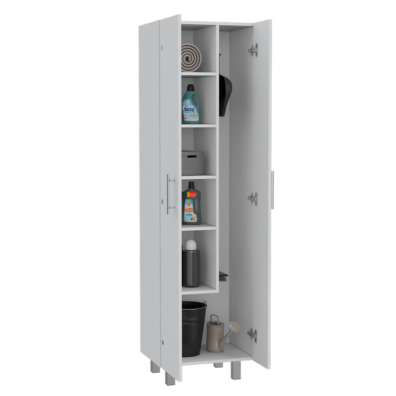 GENERICO Mueble organizador Metálico y Madera Blanco