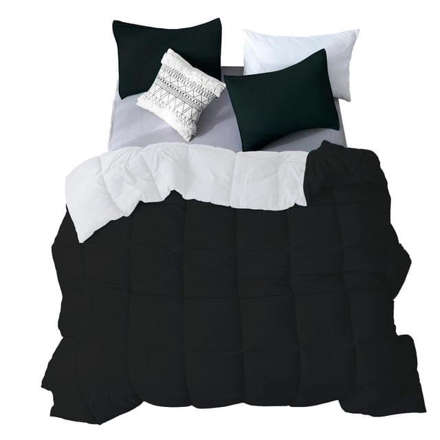 Funda de Almohada Negro Queen 150 Hilos