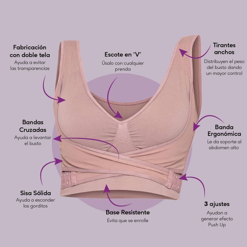 BRASIER MOLDEADOR COMFY BRA SET X3 COLORES