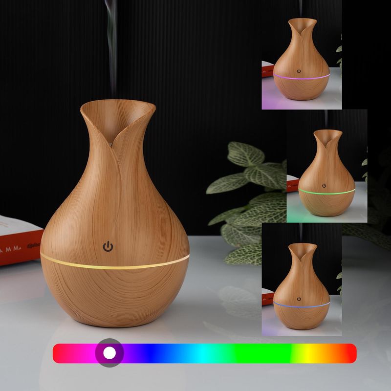 Difusor ultrasónico de cerámica para aromaterapia, con luz de 7 colore