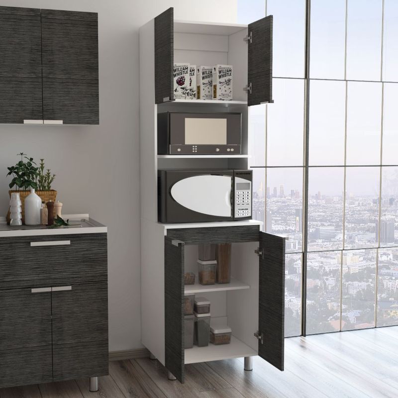 Mueble para Microondas TuHome Manchester Blanco 4 Puertas