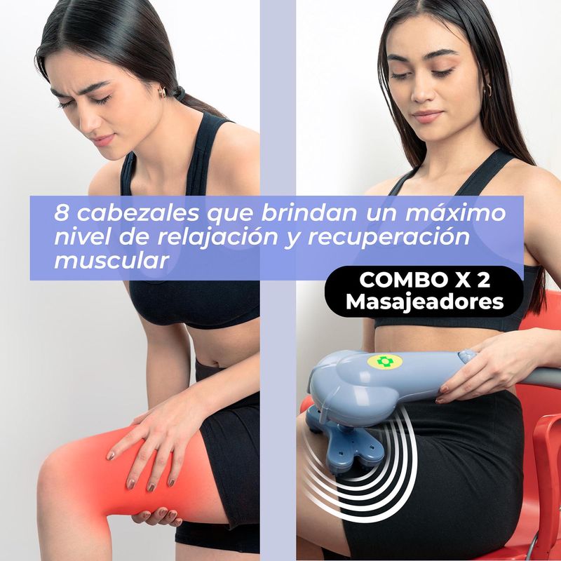 Masajeador eléctrico 8 en 1 corporal, lumbar, cuello, cabeza